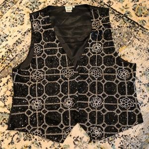 Halsey Collection Beaded Vest. Size 3X